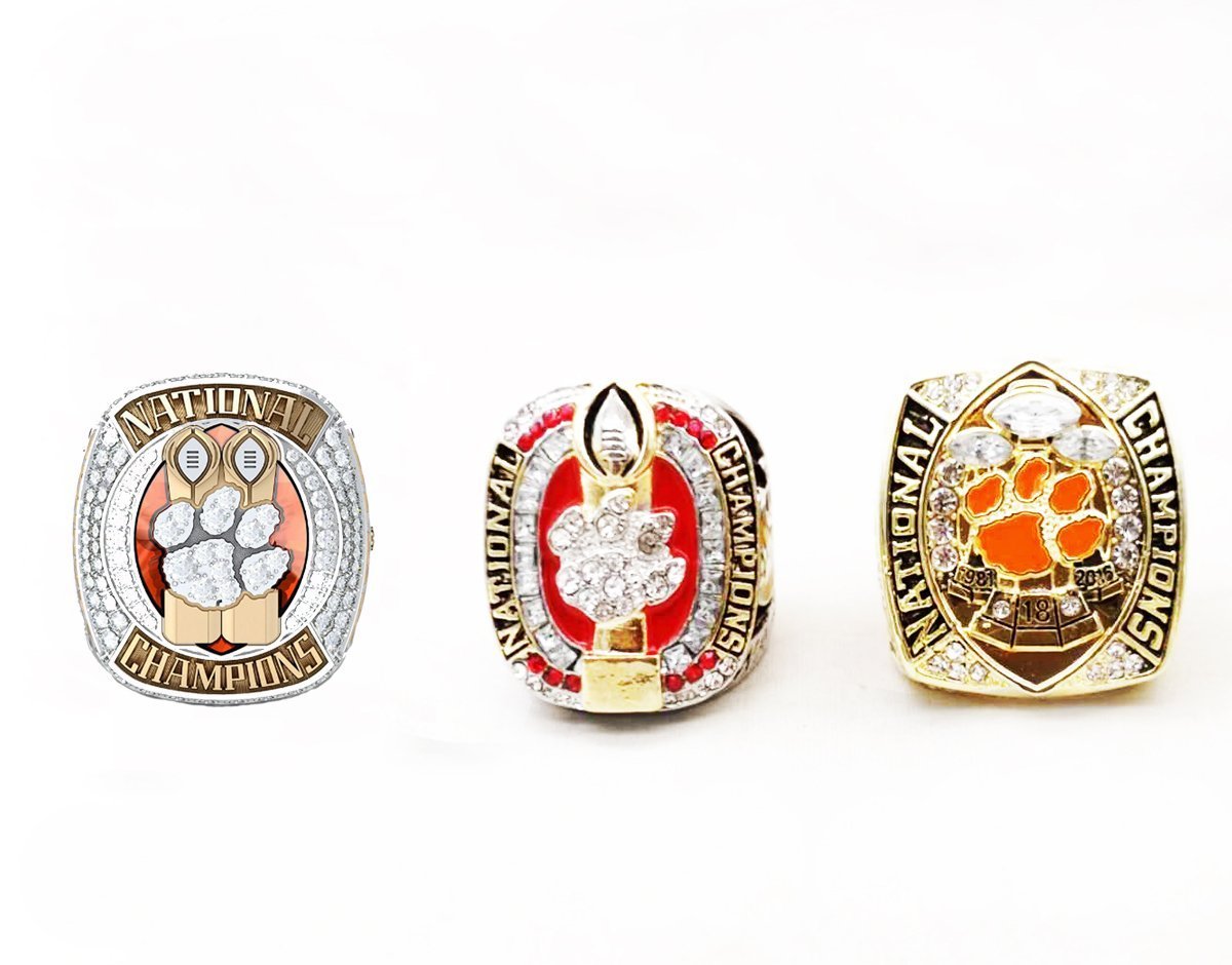 Clemson Tiger Football  1981, 2016, 2018 National Champions