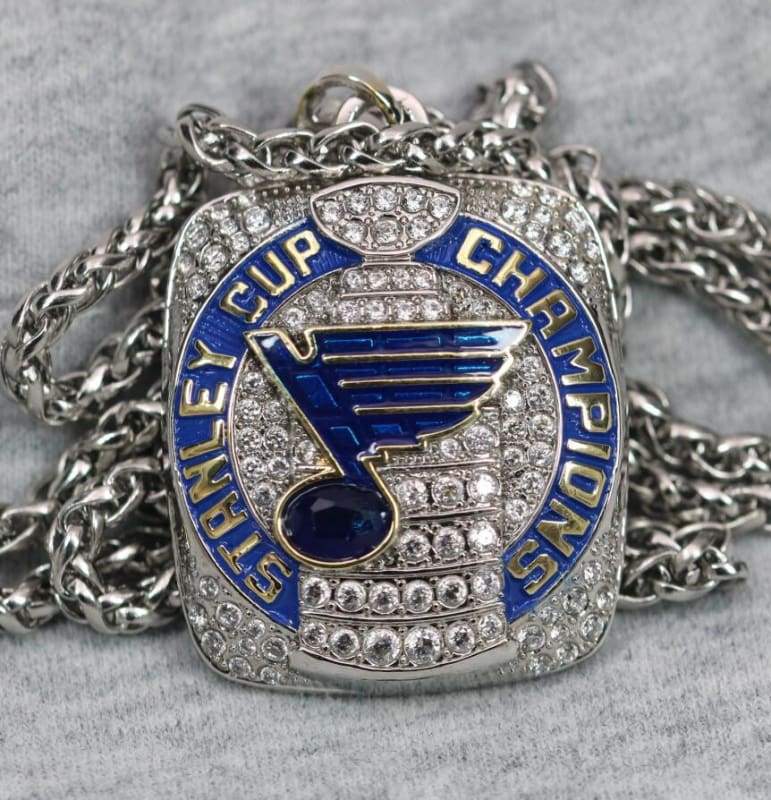 Sterling Silver Rhodium-plated NHL LogoArt St Louis Blues Tag Pendant