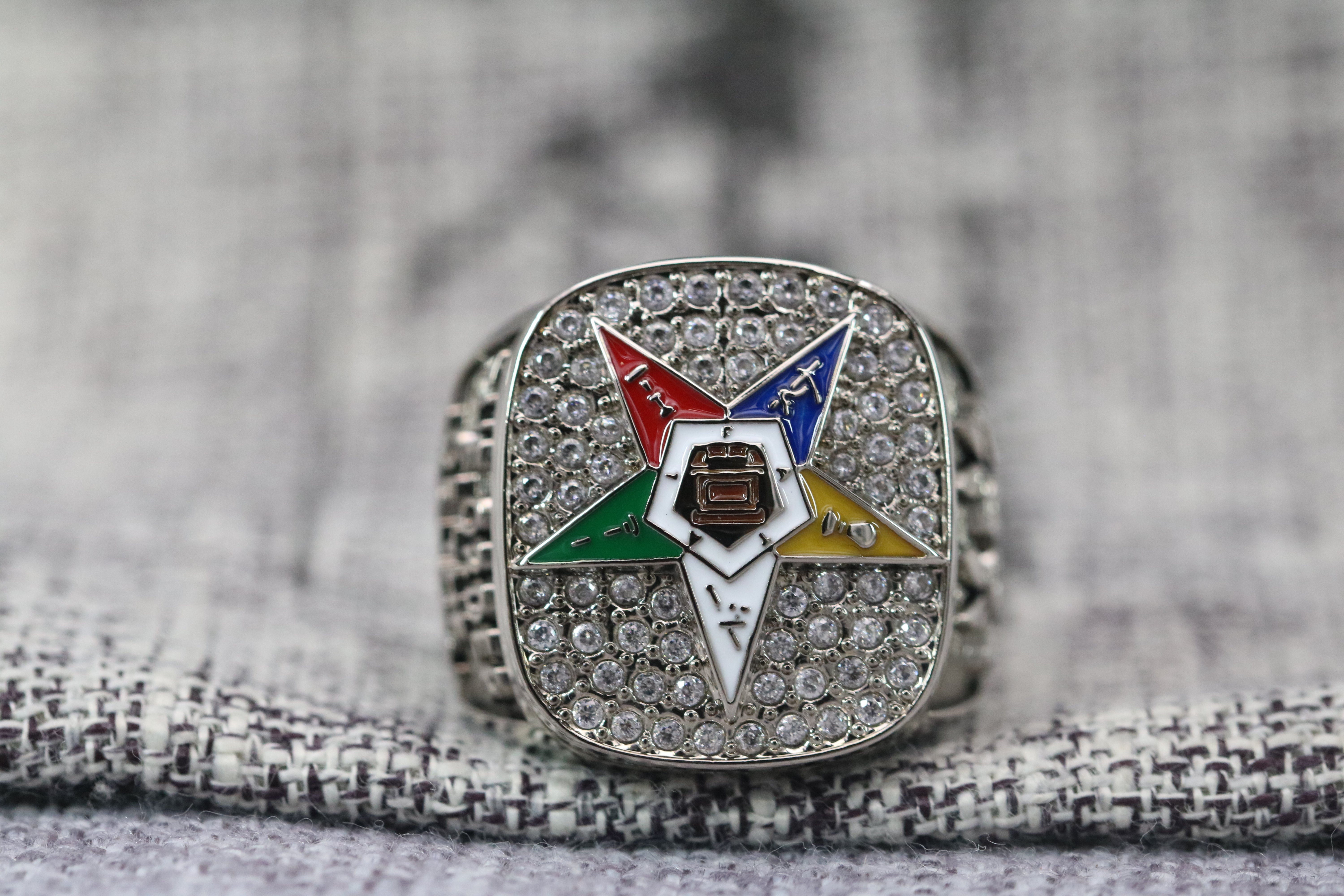 Eastern star masonic fashion ring