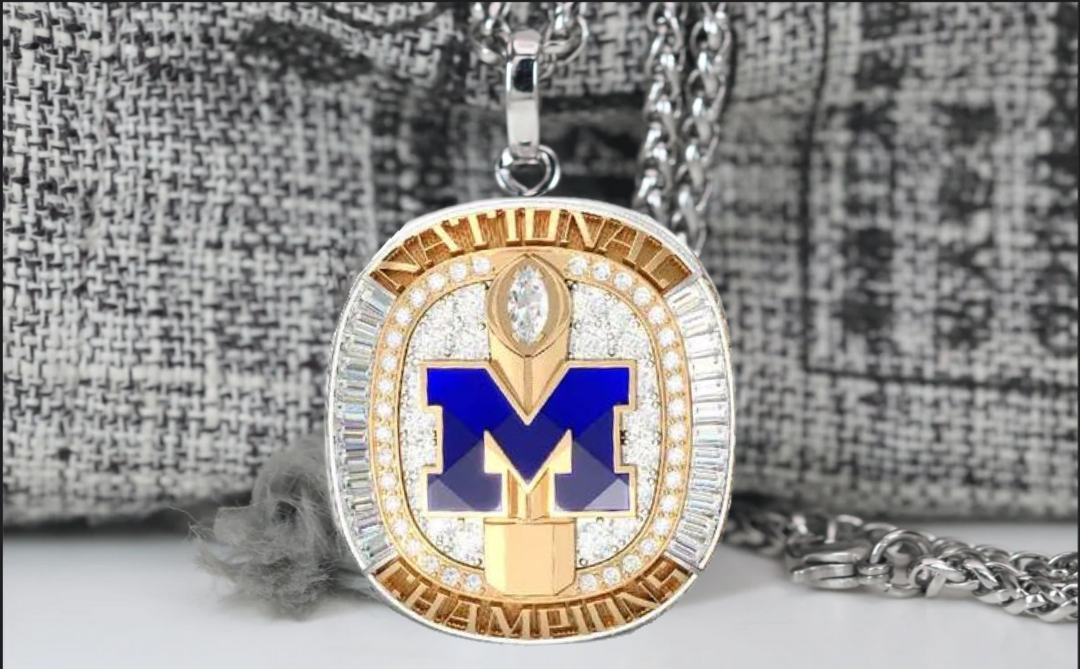 Michigan Wolverines College Football National Championship Pendant (2024) - Premium Series