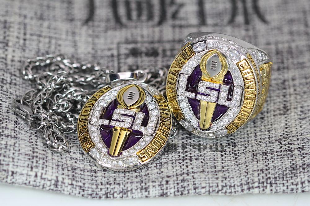 Louisiana State University (LSU) College Football National Championship Pendant (2019) - Premium Series - Rings For Champs, NFL rings, MLB rings, NBA rings, NHL rings, NCAA rings, Super bowl ring, Superbowl ring, Super bowl rings, Superbowl rings, Dallas Cowboys