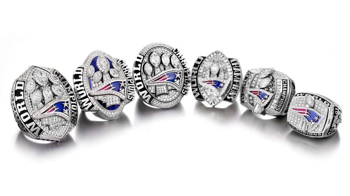 New England Patriots Super Bowl 6 Ring Set (2002, 2004, 2005, 2015