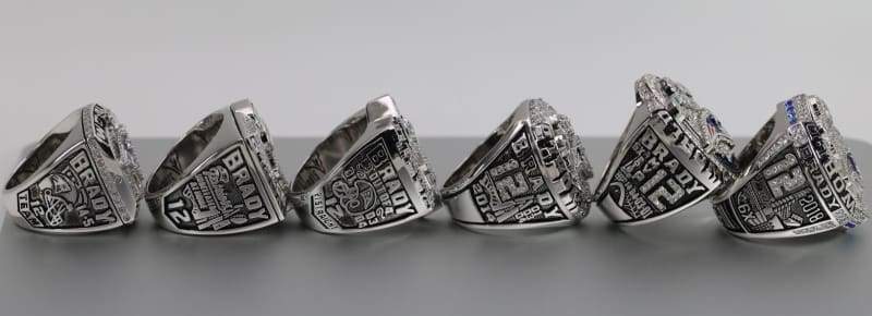 New England Patriots Super Bowl 6 Ring Set (2002, 2004, 2005, 2015