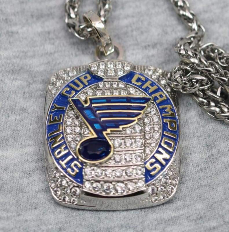 St. Louis Blues 2019 Stanley Cup V-Neck Necklace Pendant Souvenir Father  Gift